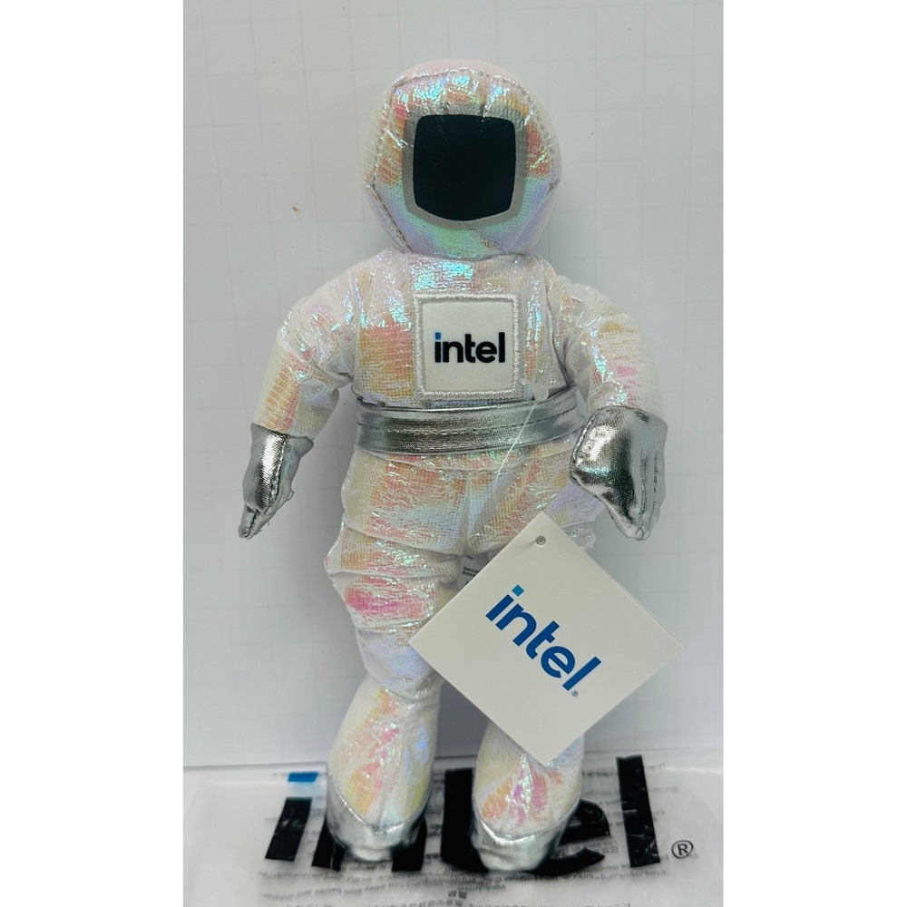 Intel Bunny People Astronaut Plush Iridescent White Silver 8 inch Tech Toy NWT